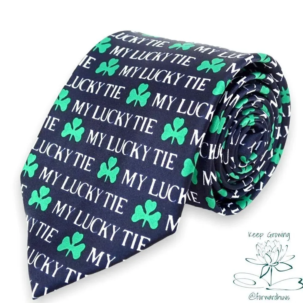 Parquet Men's Shamrock Clovers Neck Tie for St. Patrick's Day